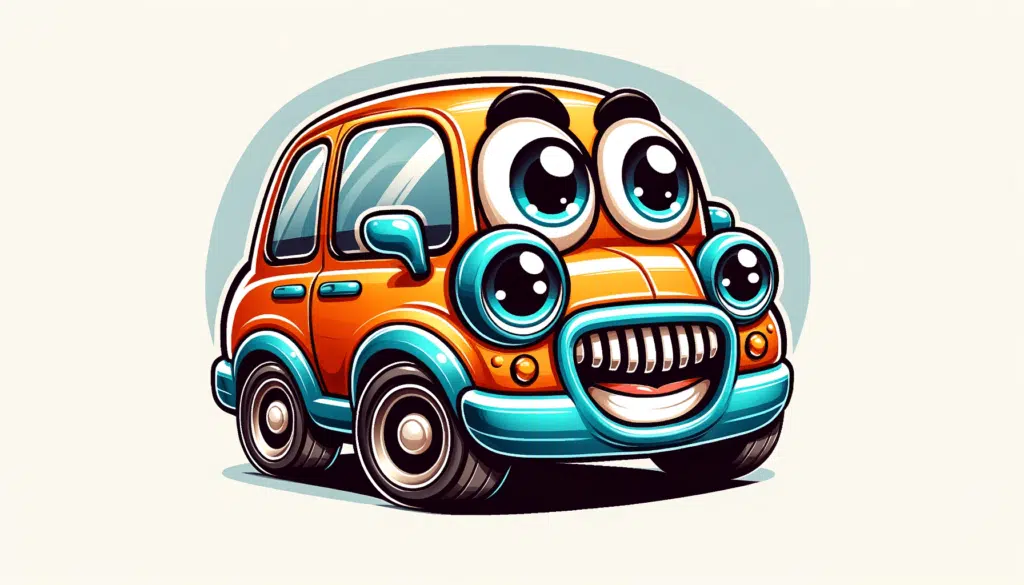  cartoon car designed with comical characters